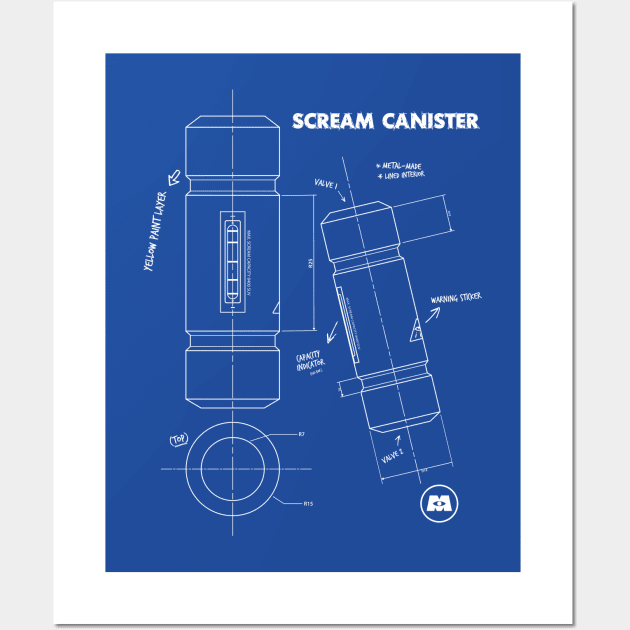 Scream Canister Blue print Wall Art by José Ruiz